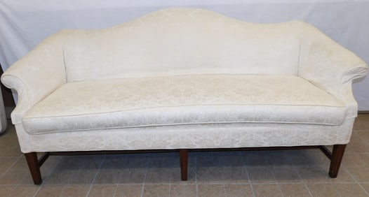 Chippendale Camel Back Upholstered Sofa