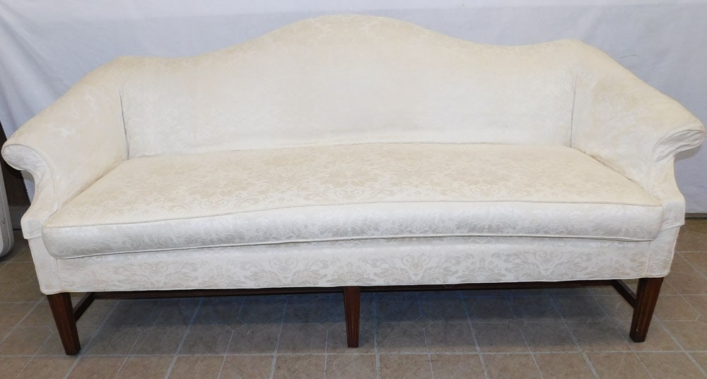 Chippendale Camel Back Upholstered Sofa (1 of 6)