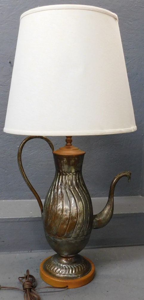 Copper Pitcher Made Into Lamp (1 of 2)