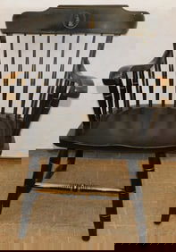 Black Lacquered University Arm Chair