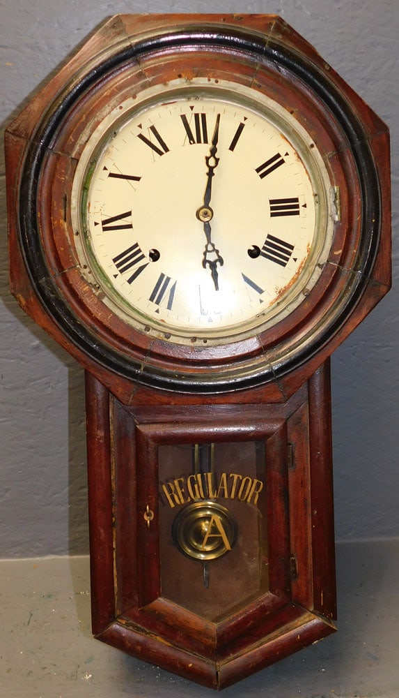 Antique Walnut Wall Regulator (1 of 5)