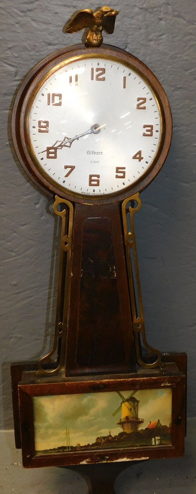Mahogany Gilbert Banjo Clock (1 of 7)