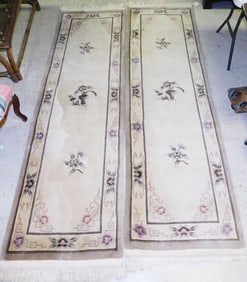 (2) 2' 6" x 9' Handmade Chinese Rugs