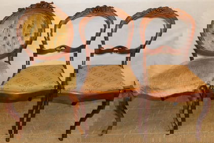 3 Antique Mahogany Victorian Side Chairs