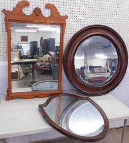 3 Mahogany Framed Mirrors