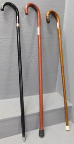 3 Antique Walking Sticks
