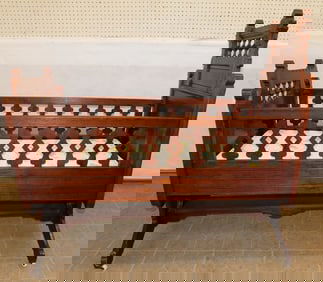 Antique Walnut Victorian Baby Cradle