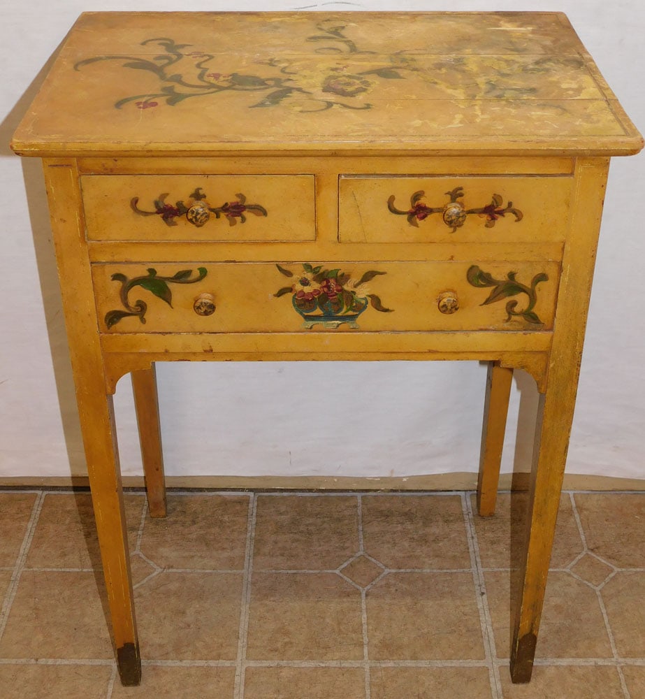 Paint Decorated 3 Drawer Stand (1 of 6)