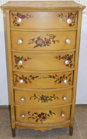 Hand Paint Decorated 6 Drawer Lingerie Chest
