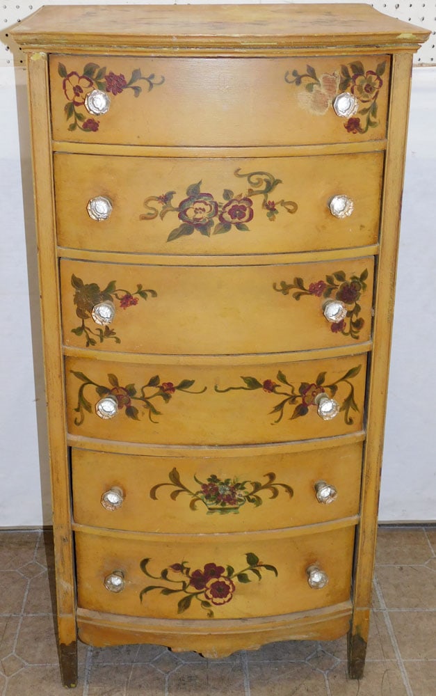 Hand Paint Decorated 6 Drawer Lingerie Chest (1 of 6)