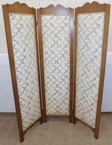 Antique Oak 3 Panel Room Divider