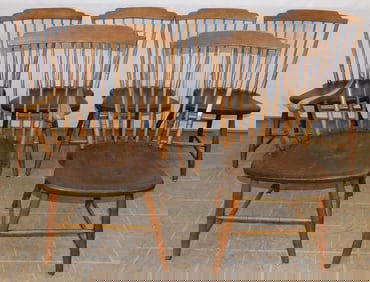 Set of 6 Windsor Style Dining Chairs by Conant Ball