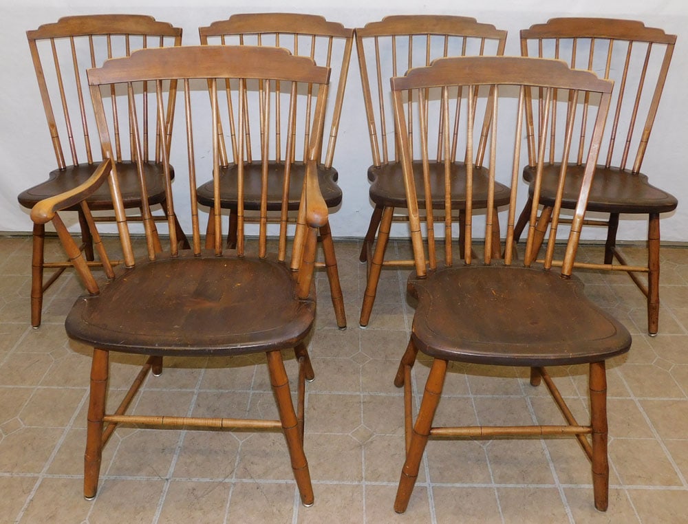 Set of 6 Windsor Style Dining Chairs by Conant Ball (1 of 4)
