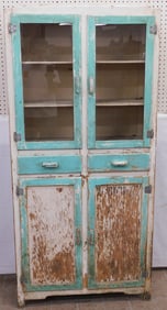 Antique Distress Painted Kitchen Cabinet