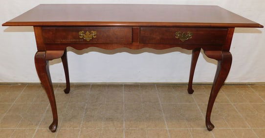 Cherry Queen Anne Style 2 Drawer Desk by Null