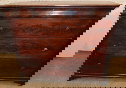 19th Century Mahogany Empire 4 Drawer Chest