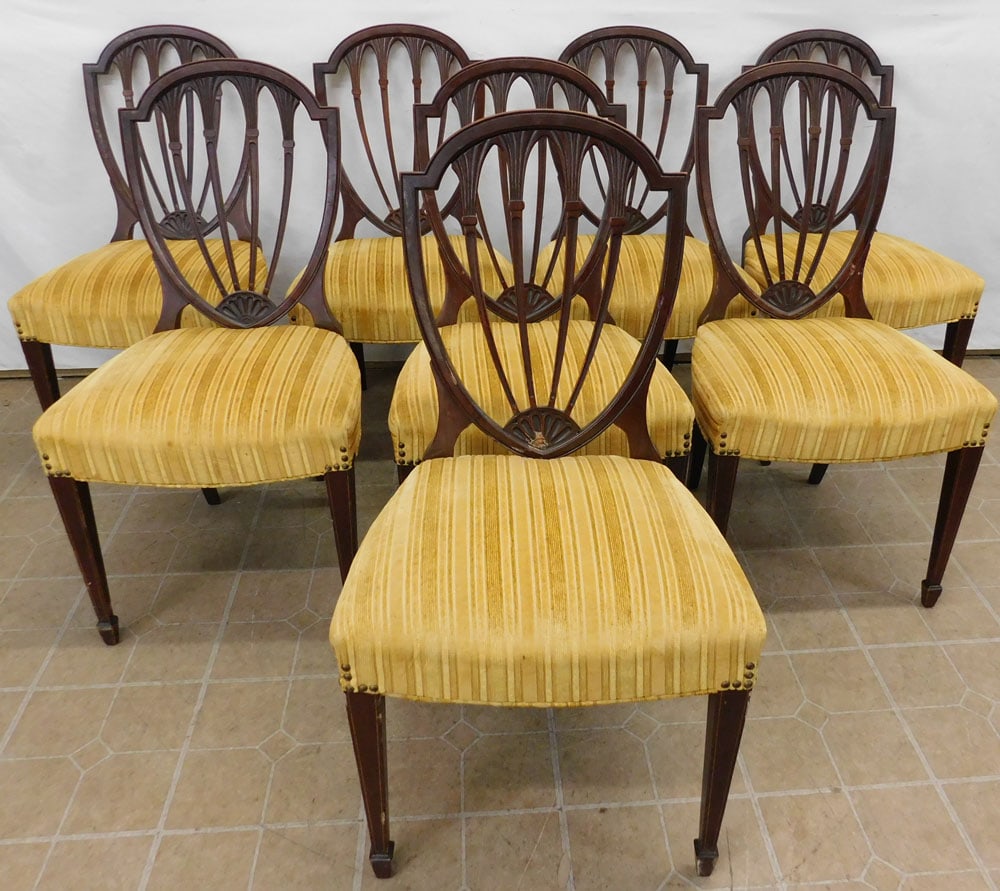 Set of 8 Mahogany Shield Back Dining Chairs (1 of 5)