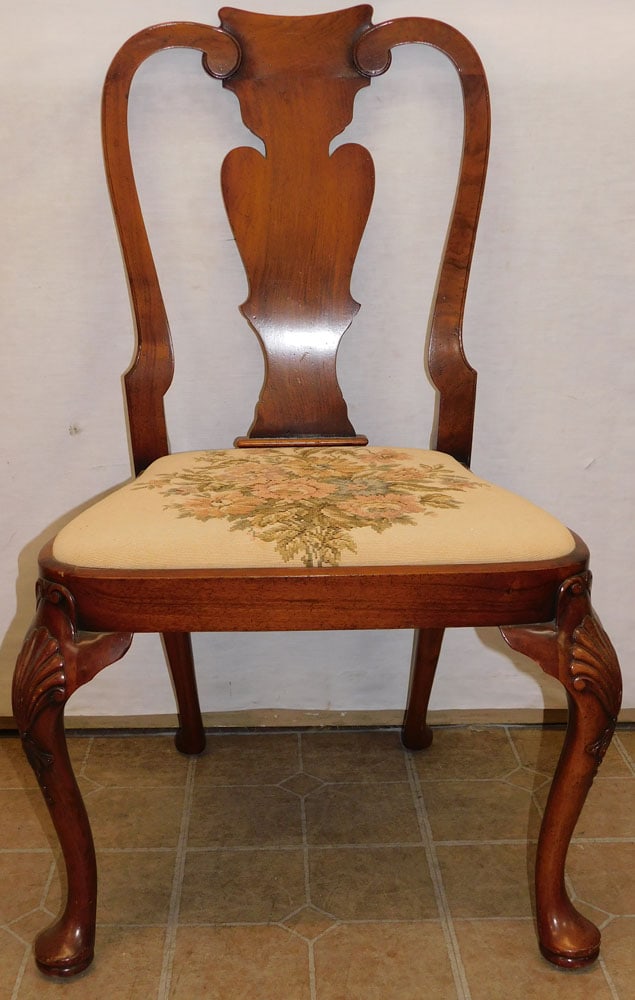 Walnut Queen Anne Style Side Chair (1 of 6)