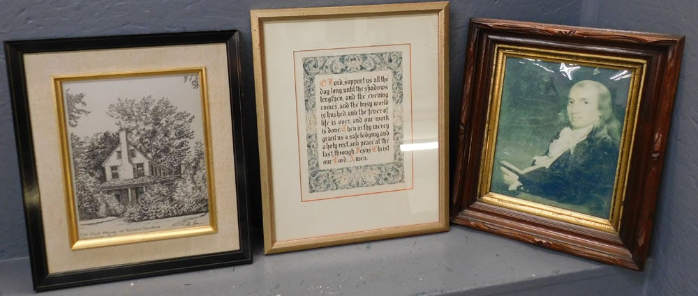 3 Framed Prints, (one in Walnut Frame) (1 of 6)