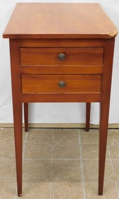 Antique Cherry 2 Drawer Night Stand, (As Is)