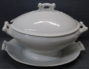 Ironstone Porcelain Tureen with Underplate