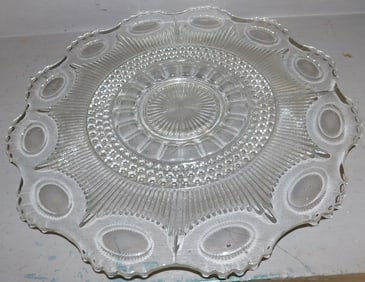 Large Pattern Glass Punch Bowl Underplate