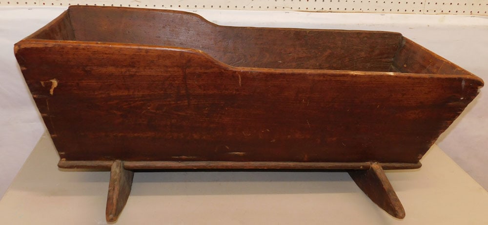 Antique Walnut Baby Cradle (1 of 3)