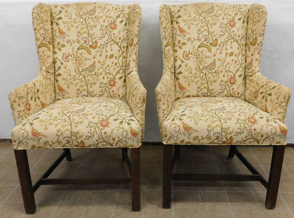 Pair of Upholstered Wing Back Chairs (1 of 7)