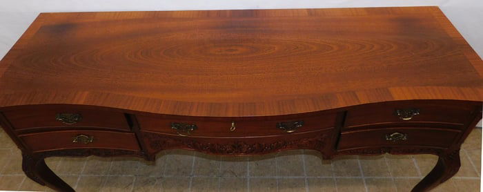 Carved Banded Top Mahogany Sideboard with Ball & Claw Feet