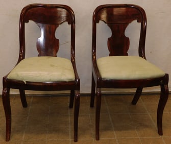 Pair of Antique Mahogany Victorian Side Chairs