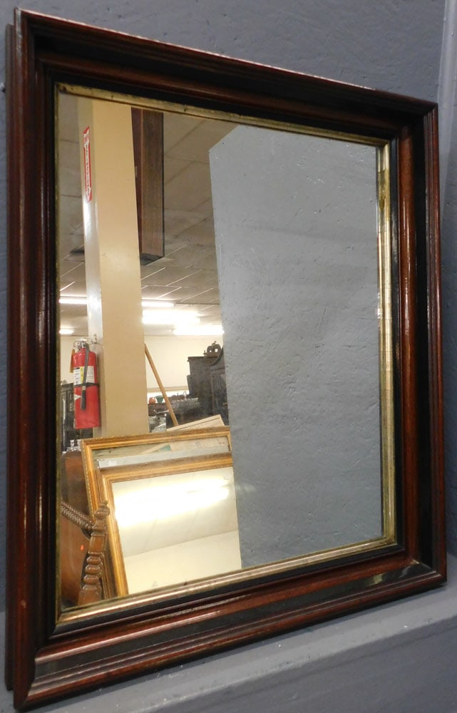 Walnut Shadowbox Framed Mirror (1 of 3)