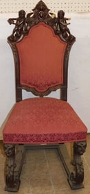 Antique Carved Oak Side Chair