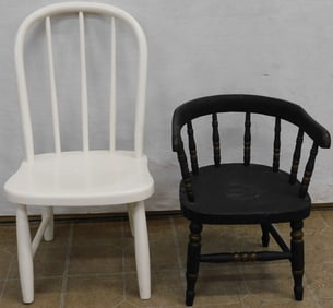 2 Antique Painted Child's Chairs