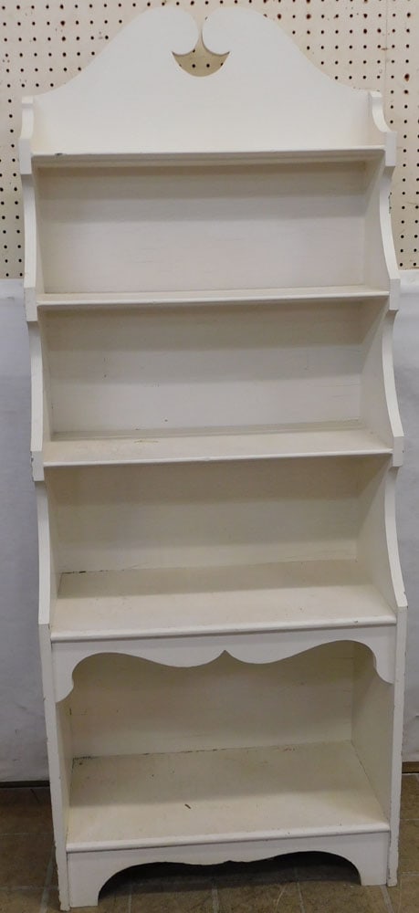 Painted Shelf: Painted Shelf. 24" W 11" D 60 1/2" H ALL DESCRIPTIONS AND ANY CONDITION STATEMENT GIVEN BY LANGSTON AUCTION GALLERY ARE STRICTLY OPINIONS AND LANGSTON'S SHALL HAVE NO RESPONSIBILITY FOR ERRORS OR OMIS