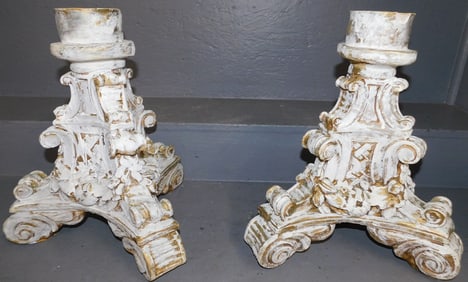 Pair of Painted Ceramic Pedestals
