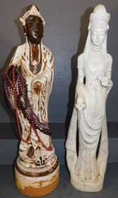2 Oriental Ceramic Statues of Ladies