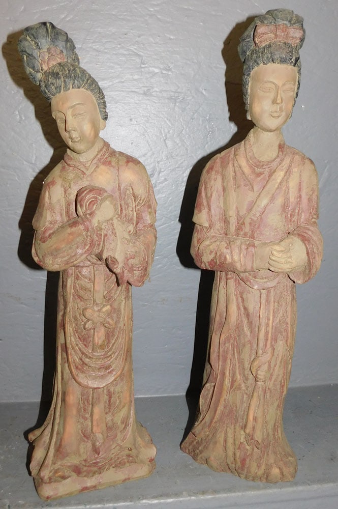 Pair of Oriental Resin Figurines (1 of 4)