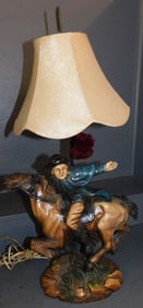 Painted Ceramic Figural Lamp