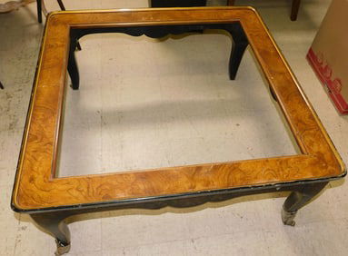 Burl Elmwood & Lacquered Coffee Table Base