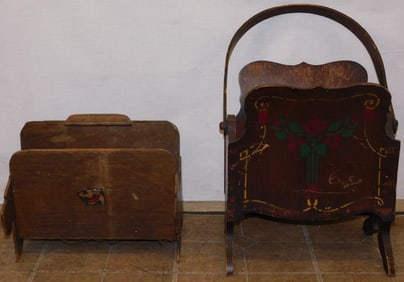 2 Mahogany Magazine Stands