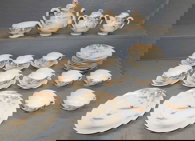 32 Piece Hand Painted Japanese Tea Set