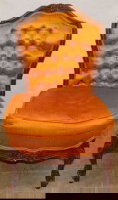 Antique Carved Walnut Slipper Chair