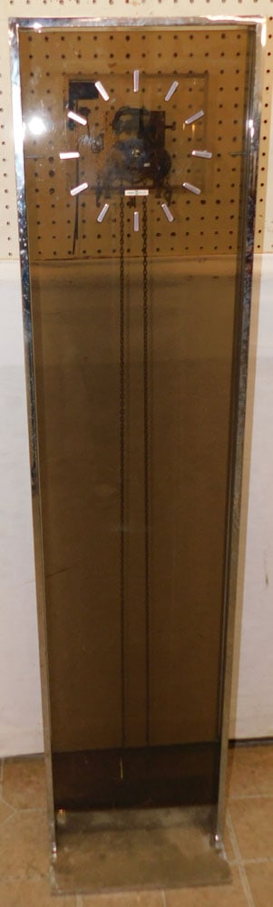Modern Chrome Grandmother Clock by Howard Miller (1 of 6)