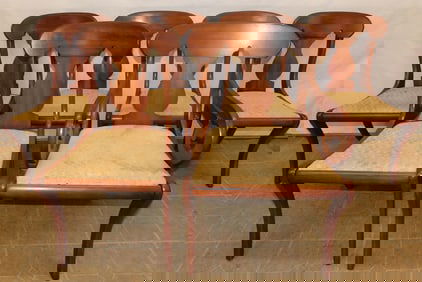 Set of 6 Cherry Dining Chairs by Henkel Harris