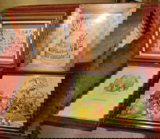 Lot of 4 Antique Framed Prints