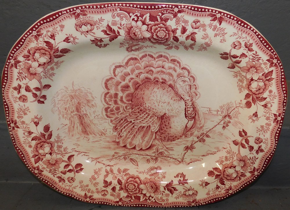 Royal Staffordshire English Porcelain Turkey Platter: Royal Staffordshire English Porcelain Turkey Platter. 18 1/4" x 14 1/2" ALL DESCRIPTIONS AND ANY CONDITION STATEMENT GIVEN BY LANGSTON AUCTION GALLERY ARE STRICTLY OPINIONS AND LANGSTON'S SHALL HAVE N
