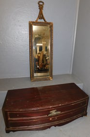 Painted Frame Mirror & Mahogany 2 Drawer Table Top Chest