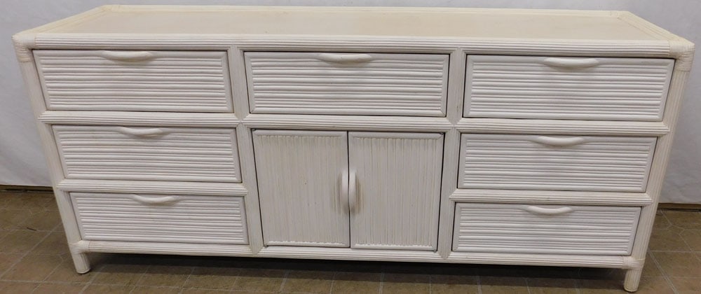 Painted Rattan Credenza (1 of 5)