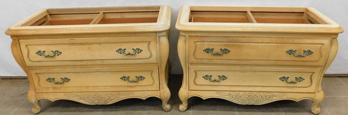 Pair of Painted 2 Drawer Commodes, (No Tops)
