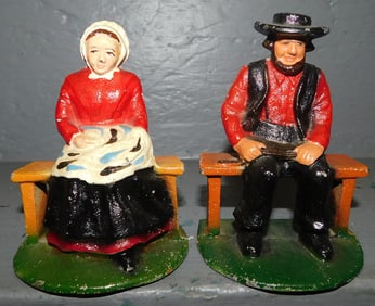Pair of Painted Cast Iron Bookends